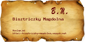 Bisztriczky Magdolna névjegykártya