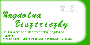 magdolna bisztriczky business card